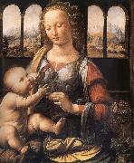 LEONARDO da Vinci Madonna with the carnation oil